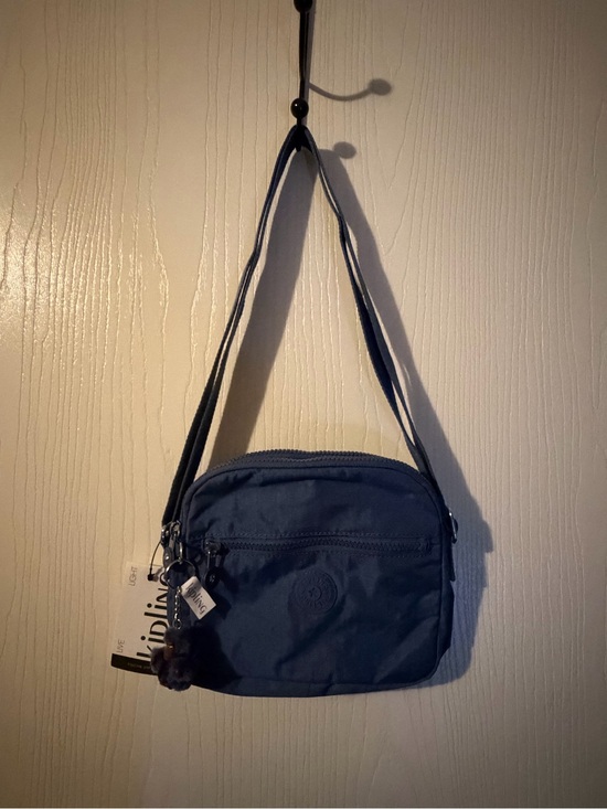 Kipling Handbags - Kipling Keefe True Blue Tonal Compact  Crossbody Bag with Monkey Charm